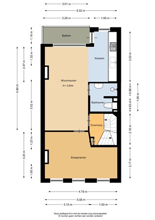 Floorplan - Watergeusstraat 4B02, 3025 HS Rotterdam